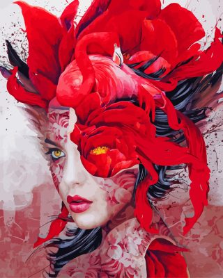 Flamingo Lady Paint by numbers