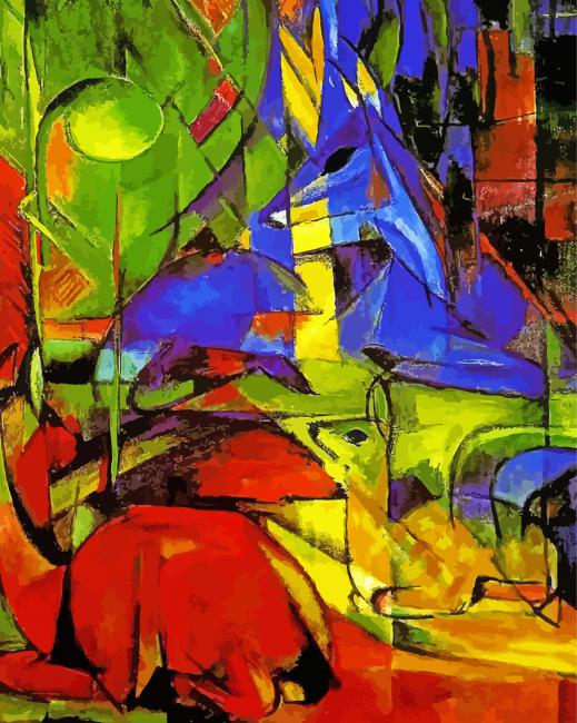 Franz Marc Reh Im Wald paint by number