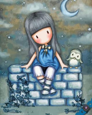 Gorjuss Girl And Owl paint by numbers