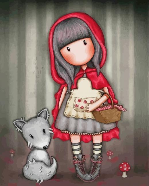 Gorjuss Girl And Wolf paint by numbers