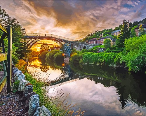 Ironbridge coalbrookdale At Sunset paint by numbers