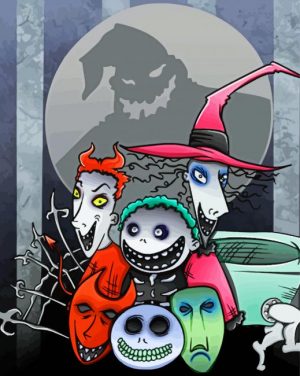 Lock shock and barrel cartoon paint by number