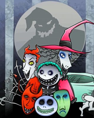 Lock shock and barrel cartoon paint by number