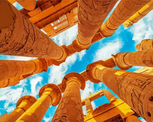 Luxor egypt historical monuments paint by number