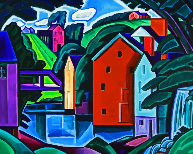 New Jersey Village Oscar Bluemner paint by numbers