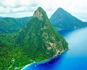 Pitons St Lucia paint by numbers