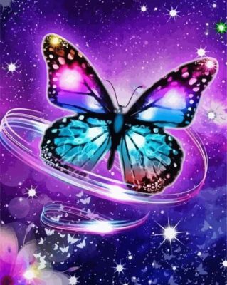 Purple Butterfly paint by numbers