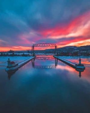 Sunset Lake Superior Duluth paint by numbers