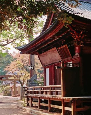Tsukuba temple paint by numbers