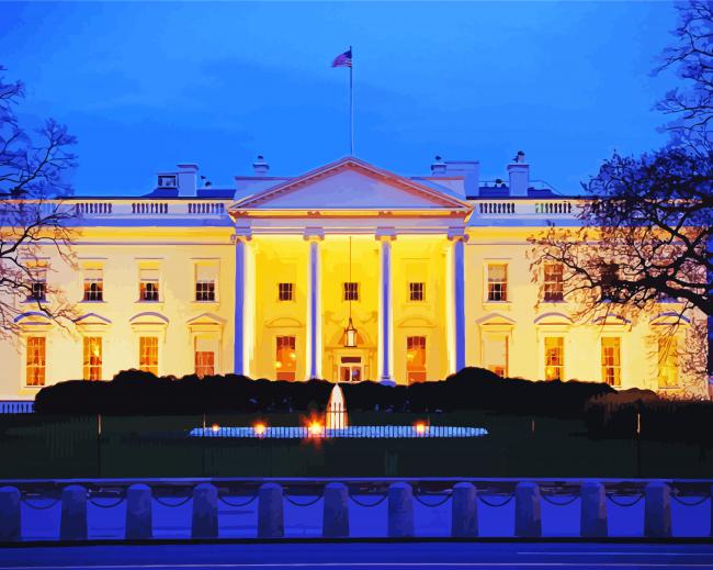 White House Washington paint by numbers