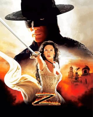 Zorro movie poster paint by number