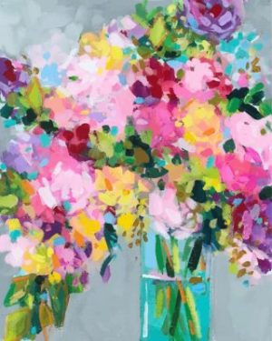 Abstract Colorful Flowers paint by numbers