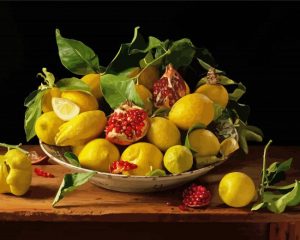 Aesthetic Fruit In Bowl paint by numbers