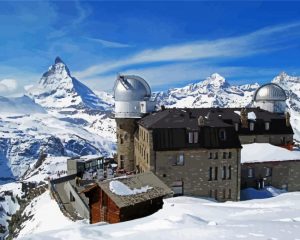 Aesthetic Zermatt Switzerland Gornergrapaint by numbers