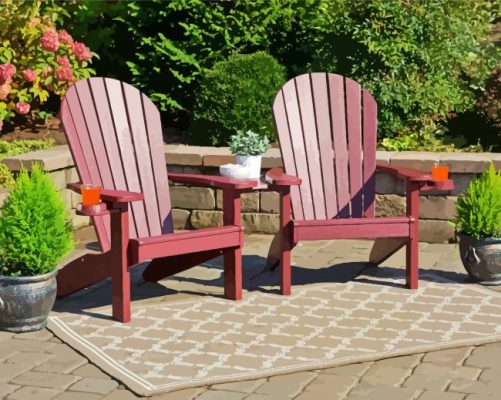 Aesthetic Aderondack Chairs paint by numbers