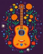 Aesthetic Mexican Guitar paint by numbers