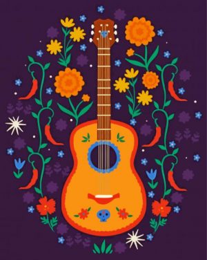 Aesthetic Mexican Guitar paint by numbers