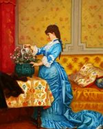 Woman With Blue Dress paint by numbers