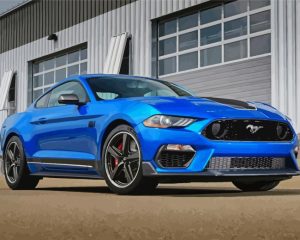 Blue Ford Mustang paint by numbers