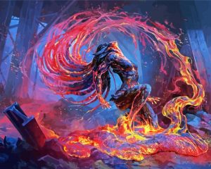 burning Lava woman paint by number