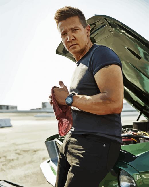 Cool Jeremy Renner paint by numbers