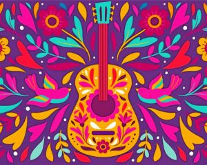 Cool Mexican Guitar paint by numbers