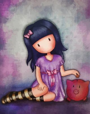 Cute Gorjuss Girl paint by numbers