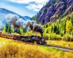 Durango Silverton Steam Train paint by numbers