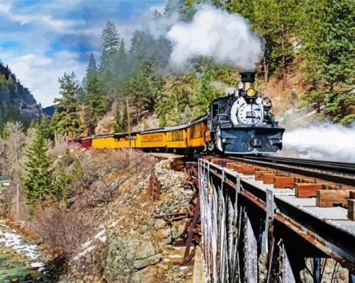 Durango Silverton Train Railway paint by numbers