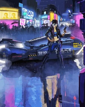 female police art paint by number