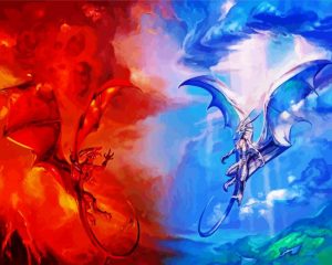 fire and ice Dragon paint by numbers