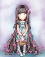 Floral Gorjuss Girl paint by numbers