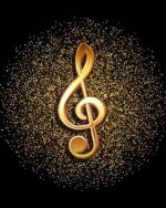Golden Music Symbol paint by numbers