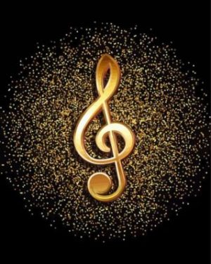 Golden Music Symbol paint by numbers