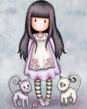 Gorjuss Girl And Birds paint by numbers