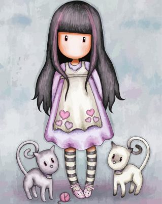 Gorjuss Girl And Birds paint by numbers