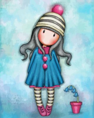 Gorjuss Girl And Flowers paint by numbers
