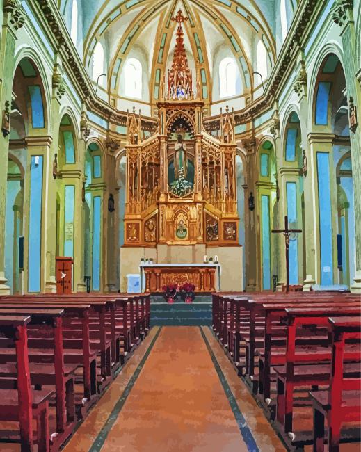 inside the faith chapel church paint by numbers