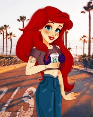 modern ariel disney paint by number