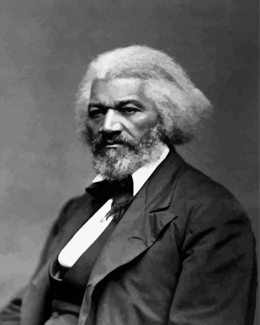 Monochrome Frederick Douglass paint by numbers