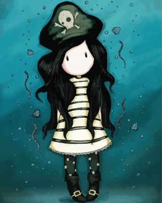 Pirate Gorjuss Girl paint by numbers
