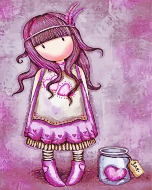 Sweet Gorjuss Girl paint by numbers