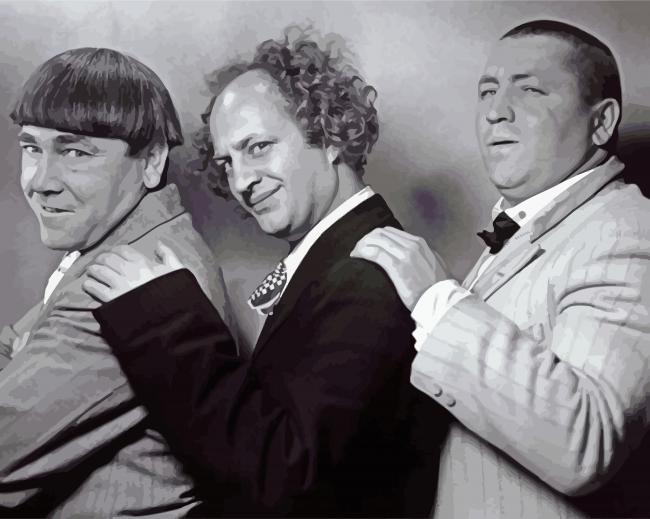 The Three Stooges Black And White paint by numbers
