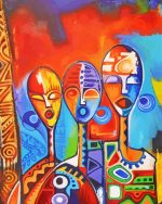 African Abstract People paint by numbers