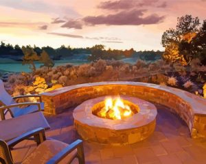 Aesthetic Backyard Campfire paint by numbers