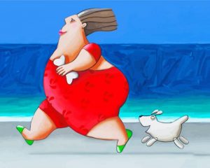 Fat Lady Running paint by numbers