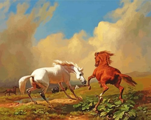 Horses Before a Storm paint by numbers