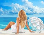 Lady by The Seaside paint by numbers