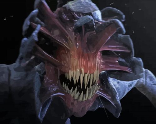 Quiet Place Monster paint by numbers