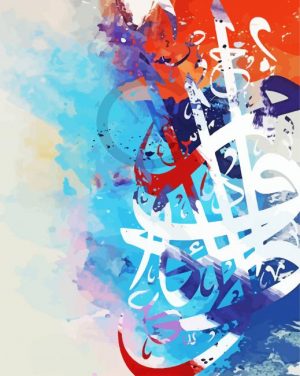 Abstract Arabic Calligraphy paint by numbers